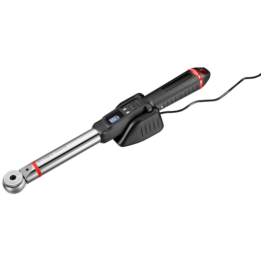 Facom E_516ST-135PB electronic torque wrench with digital display, black and silver, right side view, white background.