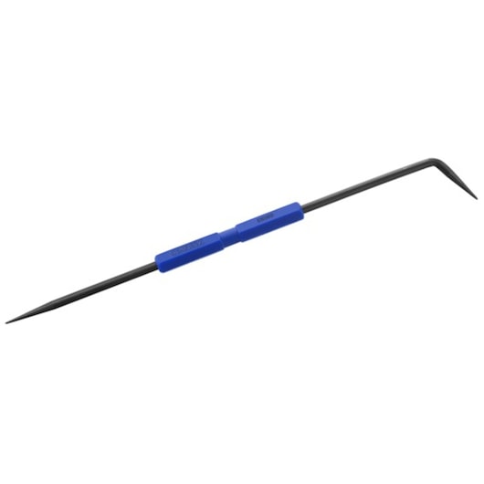 Facom E003601 double-ended pick tool with blue handle, straight and bent ends, photography, white background angle