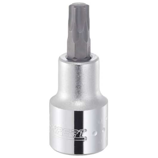 Facom E031925 silver hex bit socket, front view, photo on white background.