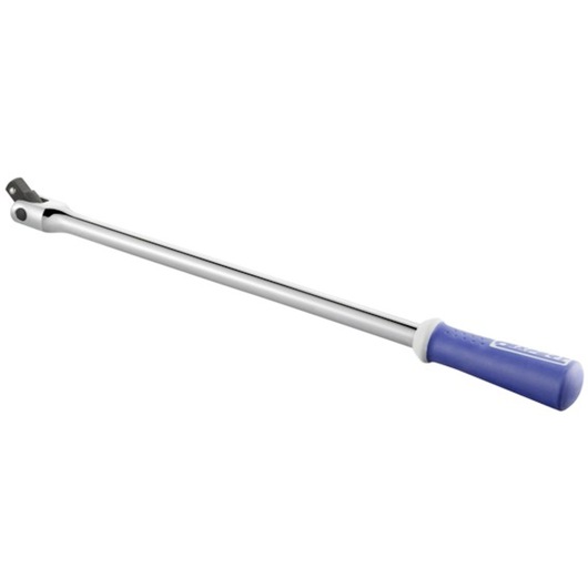 Photo of Facom E032804 breaker bar with chrome shaft and blue handle, product shown on white background.