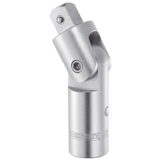 Facom E033801 universal joint, silver metal socket accessory, front angle photo on white background.