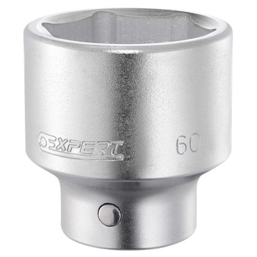 Facom E034107 chrome socket, 60 mm size, viewed from front on white background.