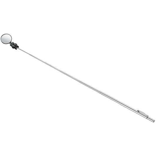 Facom E051402 telescopic inspection mirror with round glass and silver metal handle, side view.