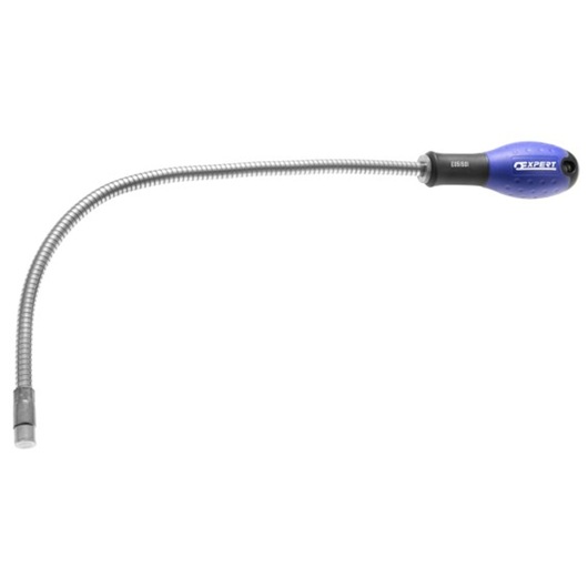 Facom E051501 flexible pickup tool with blue handle, straight angle, photography on white background.