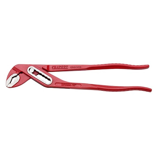 Facom E090105 red adjustable water pump pliers side view on white background.