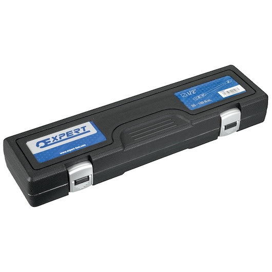 Facom E100107 rectangular black hard case with blue EXPERT label, photography, angled on white background.