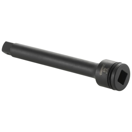 Facom E113487 long black impact socket extension bar, photographed at angle on white background.
