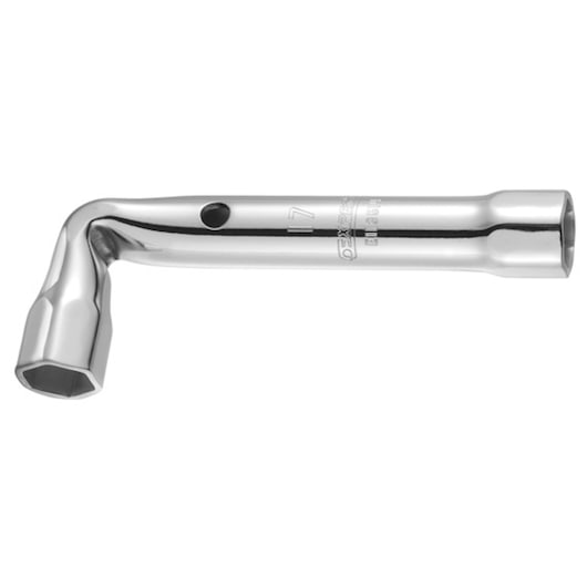 Facom E113515 L-shaped chrome hex socket wrench, side view on white background.