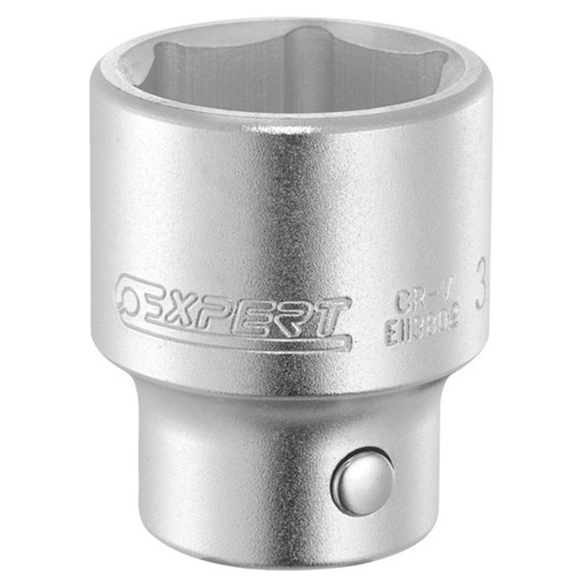 Facom E113790 chrome-plated socket, front angle, embossed EXPERT logo, photography category.