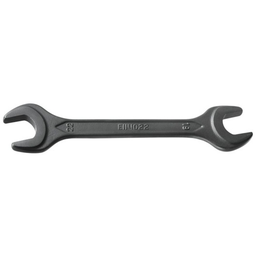 Facom E114006 open-end wrench with dual sizes, black finish, product photography on white background.