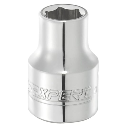 Facom E117089 chrome socket, engraved with Expert logo, product photography, front angle on white background.