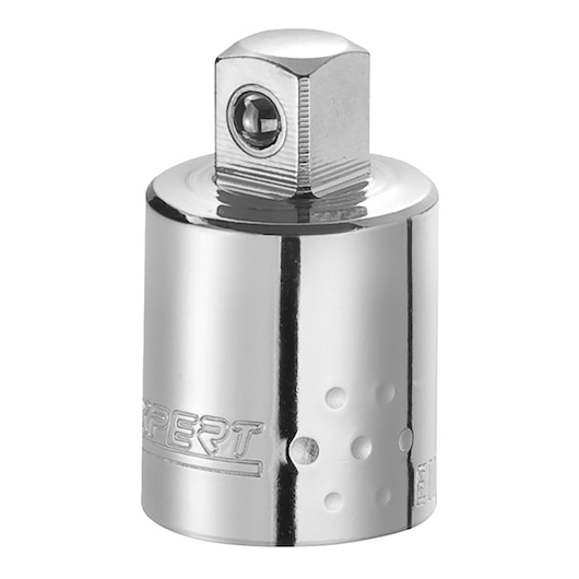 Facom E117262 chrome socket adapter, photo with front angle on white background