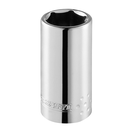 Facom E117277 chrome socket, cylindrical shape, front angle on white background.