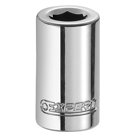 Facom E117359 chrome socket, cylindrical design, EXPERT logo on side, photo on white background, socket accessory.