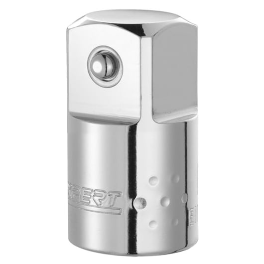 Facom E117366 chrome socket adapter front angle on white background.