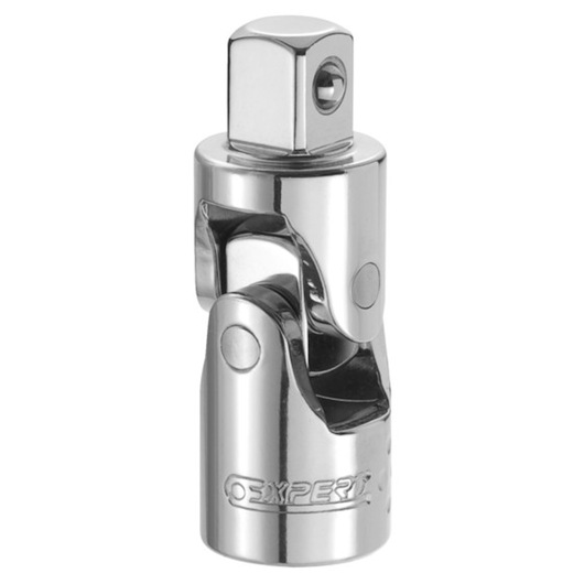 Facom E117367 chrome universal joint socket adapter, front angle on white background.