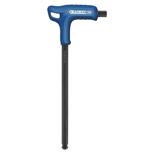 Facom E121615 hex key with blue T-handle, long black shaft, Expert branding, product on white background.