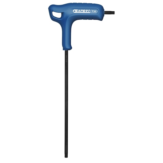 Facom E121703 blue T-handle Torx key, straight-on angle, black shaft, expert series branding.