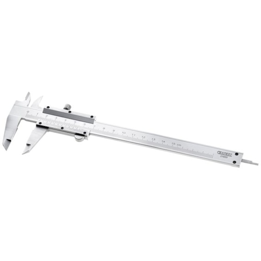 Facom E140601 vernier caliper, silver metal finish, angled view on white background.