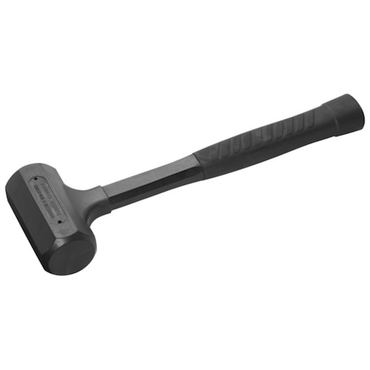 Facom E150115 black dead blow hammer with textured handle, side angle on white background.