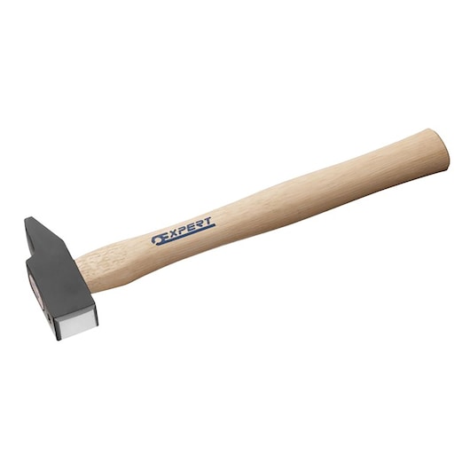 Facom E154667 carpenter's hammer with wooden handle, Expert logo, side view on white background.