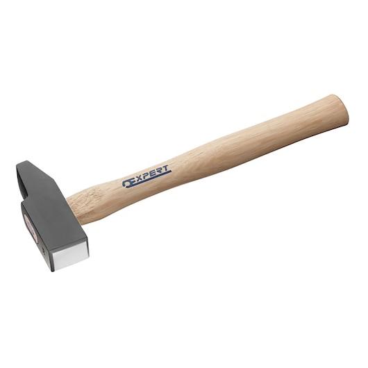 Facom E154670 hammer with natural wood handle, black steel head, side view on white background.