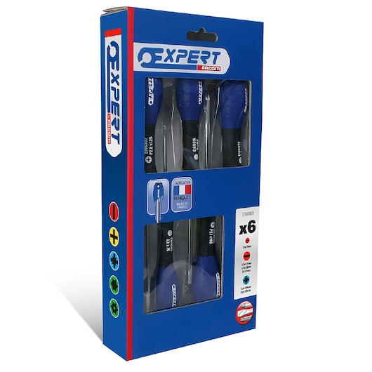 EXPERT by FACOM® Screwdrivers Set -Slotted / Pz 6 pieces