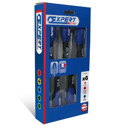 EXPERT by FACOM® Screwdrivers Set -Slotted / Pz 6 pieces