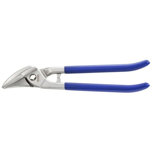 Facom adjustable water pump pliers E184195 with silver jaws and blue handles, side angle on white background.