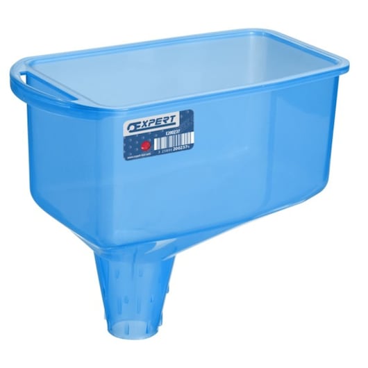 Facom E200237 blue plastic funnel bin, angled product shot on white background.