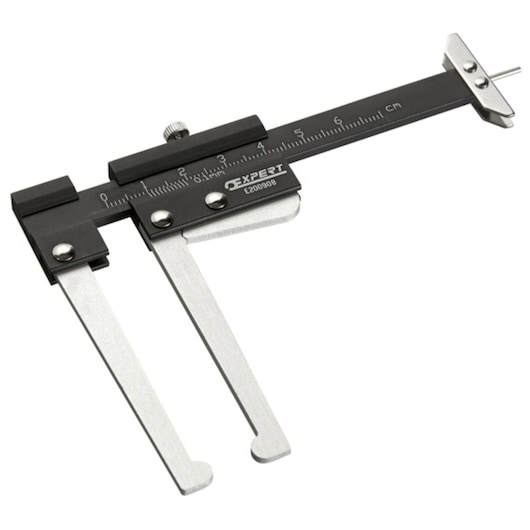 Facom E200908 caliper gauge with black and silver finish, top angle, clear scale markings.