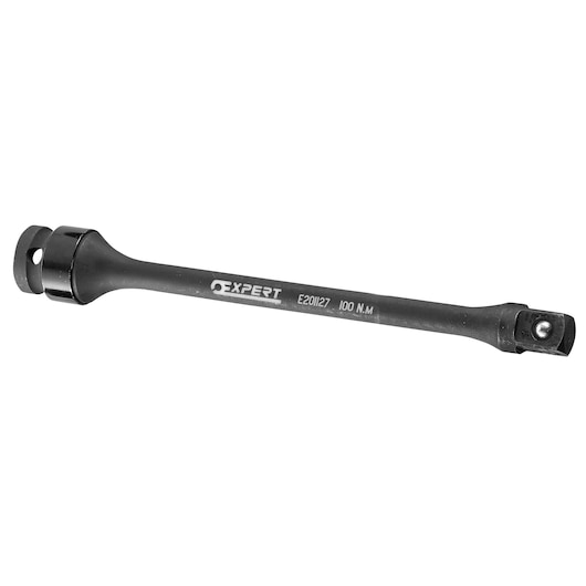 Facom E201127 black metal extension bar for sockets, side view on white background.