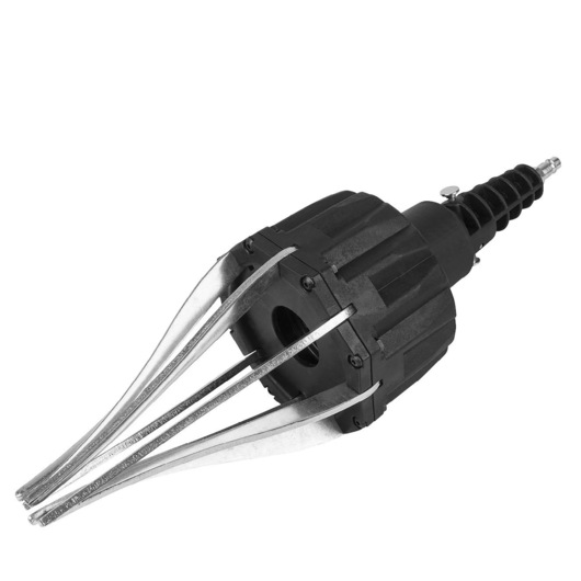 Facom E201133 three-jaw puller tool with black body and silver arms, shown at an angle on white background.