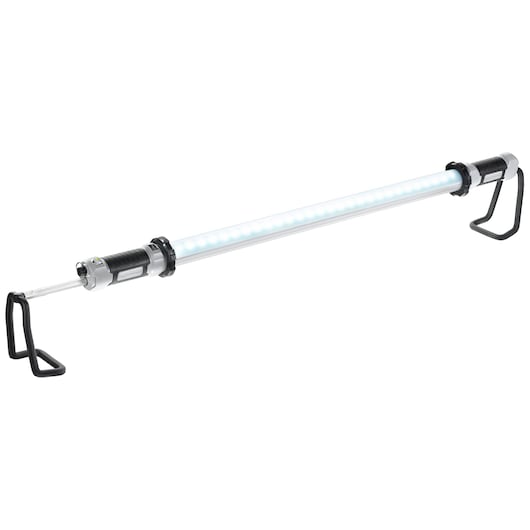 Facom E201429 LED work light with dual black handles, horizontal angle on white background.