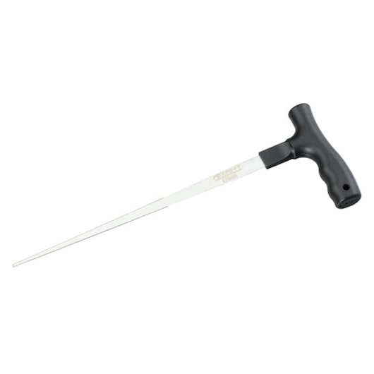 Facom E201515 long metal pick tool with black ergonomic handle, product shown on white background, side angle.