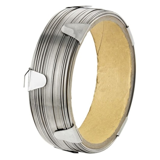 Facom E201518 metal wire coil with cardboard core, photographed from angle on white background.