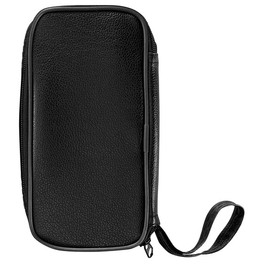 Facom E201803 black textured zippered pouch with wrist strap, product photo, front angle.