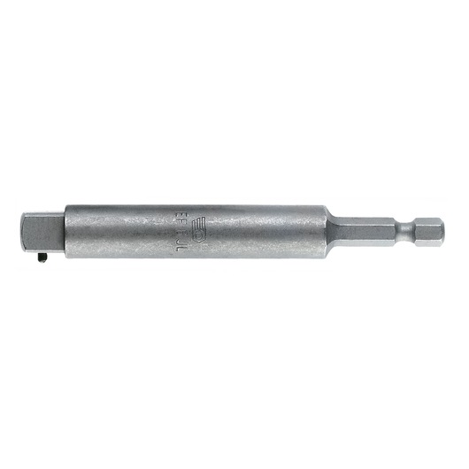 Facom EF6JL socket adapter, silver metal, hex shank, photography, side view on white background.