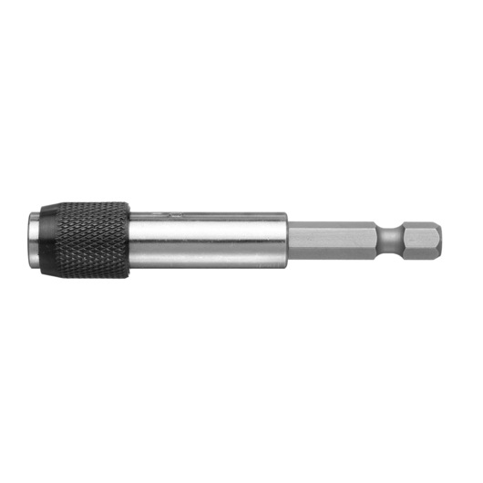 Facom EF6P6 bit holder with knurled black grip, silver body, side view on white background.