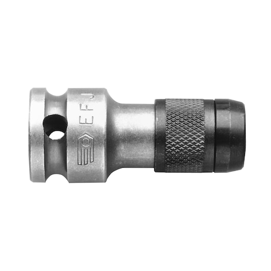 Facom EFJ metal quick coupling adapter, side view on white background, with textured grip section.