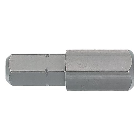 Facom EH.205/16 hex bit adapter, silver metal, side angle, isolated on white background.