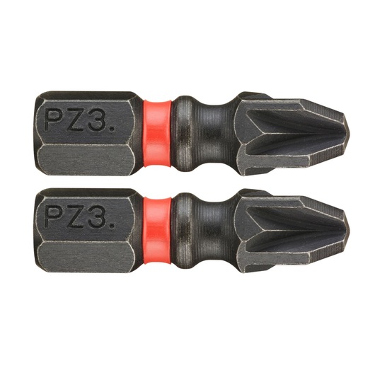 Facom PZ3 screwdriver bits with red ring, set of two, END_103, close-up on white background.