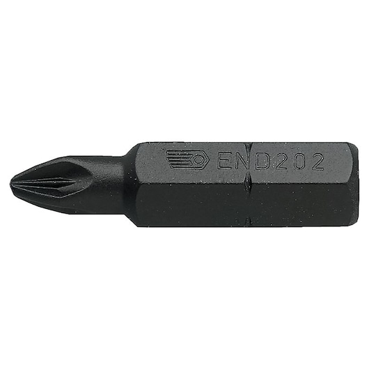 Facom Phillips screwdriver bit, black finish, END_203, diagonal angle on white background.
