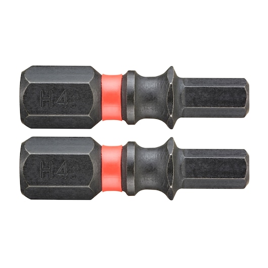 Facom ENH_104 hex screwdriver bits with red rings, set of two, side view on white background.