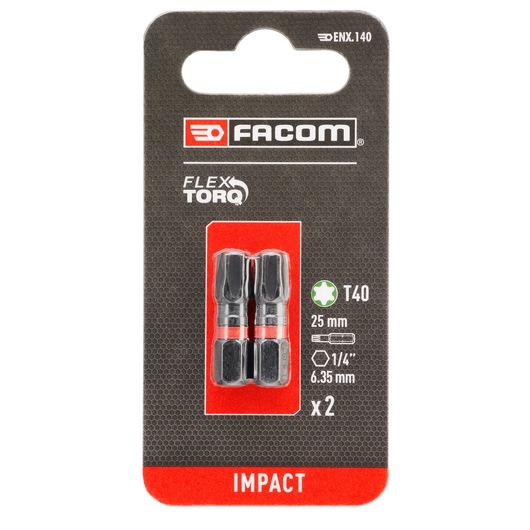 TORX® 25mm, 2 packs, Impact Flextorq, T40