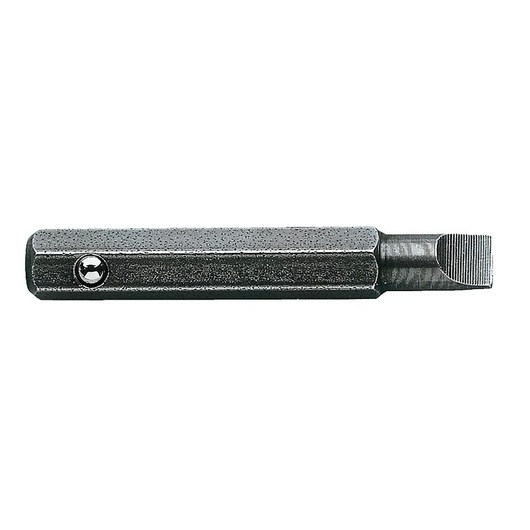 Facom ES_003 metal slotted screwdriver bit, close-up side view on white background.