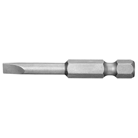 Facom ES_623 slotted screwdriver bit, silver metal, hex shank, side angle, on white background.