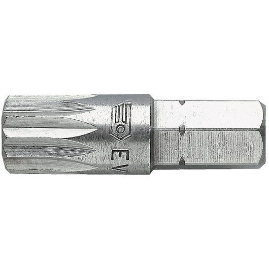 Facom EV_208 metal extractor bit with hex shank, side view on white background.