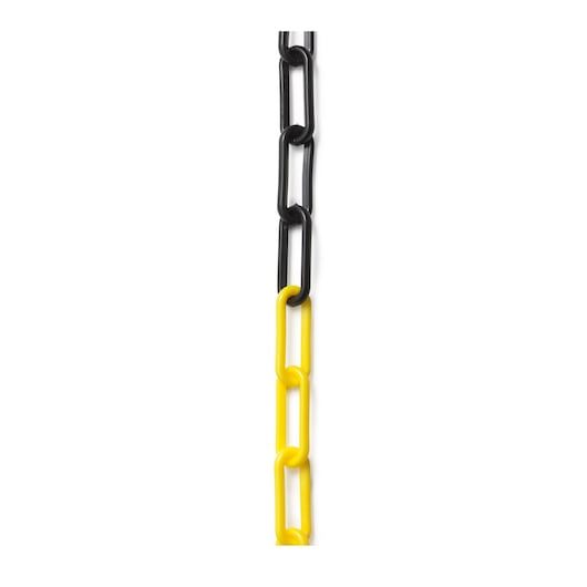 Facom EVCH plastic chain with alternating black and yellow links, front angle, product photography.