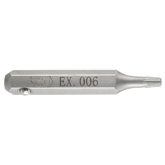 Photo of Facom EX_006 screwdriver bit, silver color, side view on white background.